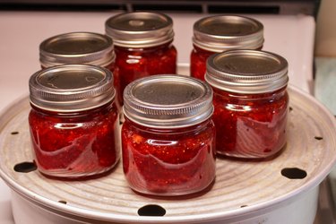 Ruby red and mouth-watering sweet, strawberry jam is a summertime treat!