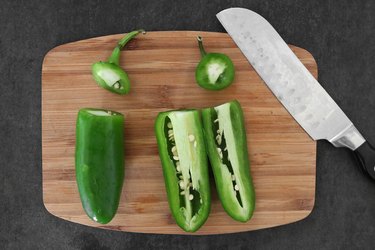 Cut jalapeño peppers